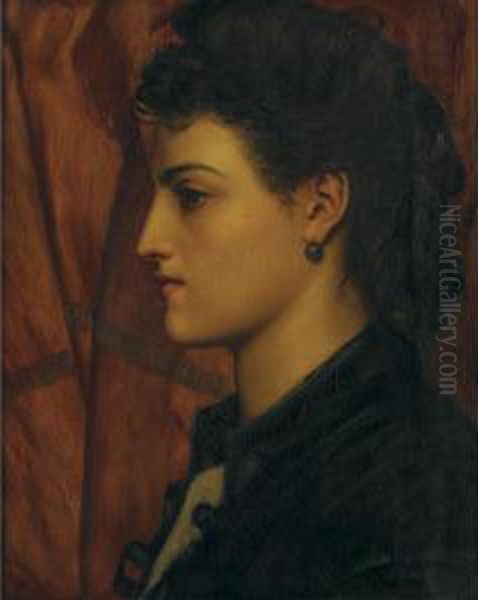 Head Of An Italian Girl Oil Painting by Valentine Cameron Prinsep