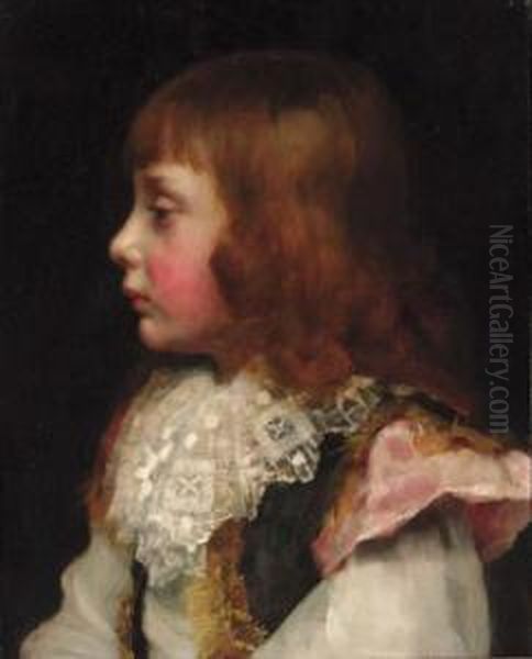 Portrait Of A Boy Oil Painting by Valentine Cameron Prinsep