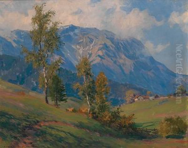 Der Schneeberg (von Puchberg Gesehen) Oil Painting by Karl Ludwig Prinz