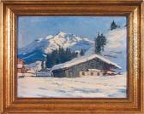 Tiroler Winterlandschaft Oil Painting by Karl Ludwig Prinz