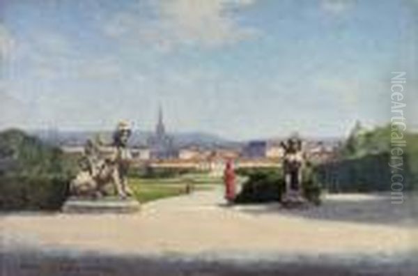 Blick Auf Wien Vom Belvedere Aus Oil Painting by Karl Ludwig Prinz