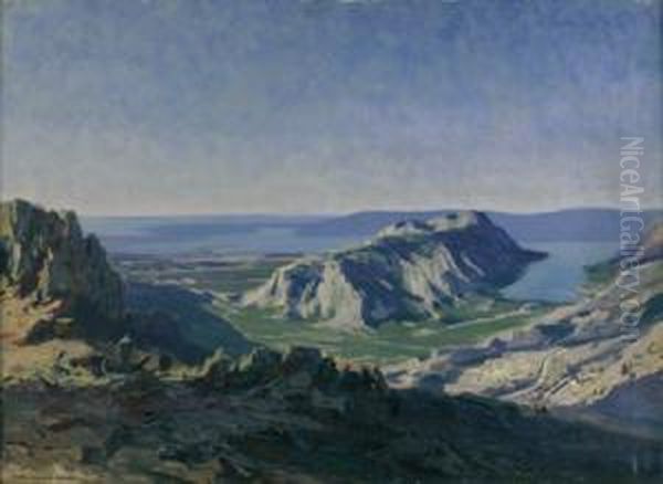 Blick Vom Loocen In Die Boce Di Cattaro Oil Painting by Karl Ludwig Prinz