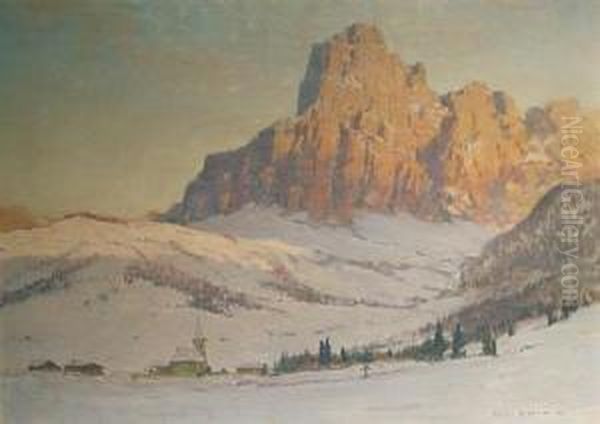 View Of The Dolomites Oil Painting by Karl Ludwig Prinz