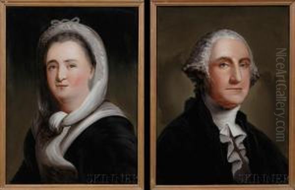 Pair Of Portraits Of George And Martha Washington. Oil Painting by William Matthew Prior