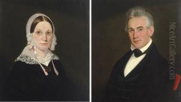 Pair Of Portraits Of A Lady And A Gentleman Oil Painting by William Matthew Prior