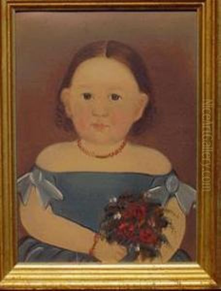 Young Girl With Flowers Oil Painting by William Matthew Prior