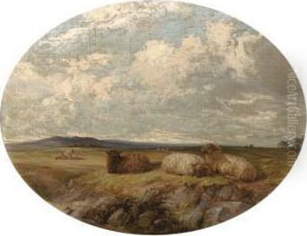 Sheep In A Meadow Oil Painting by Edward Pritchard