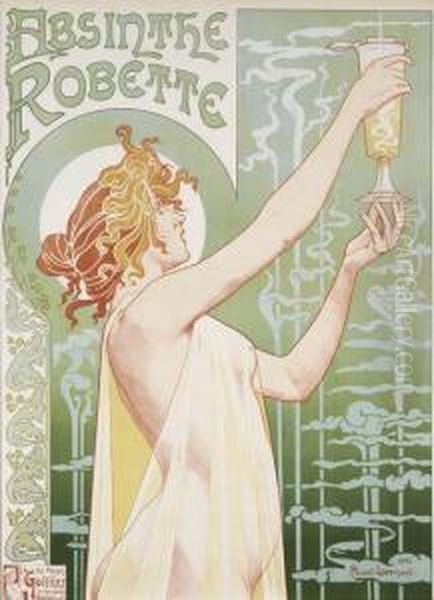 Absinthe Robette Oil Painting by Privat Livemont