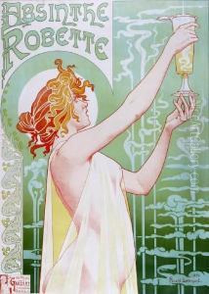 Absinthe Robette Oil Painting by Privat Livemont