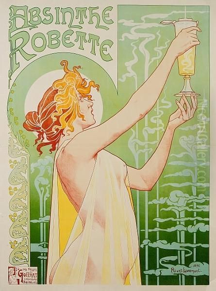 Absinthe Robette Oil Painting by Privat Livemont