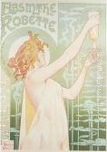 Absinthe Robette Oil Painting by Privat Livemont