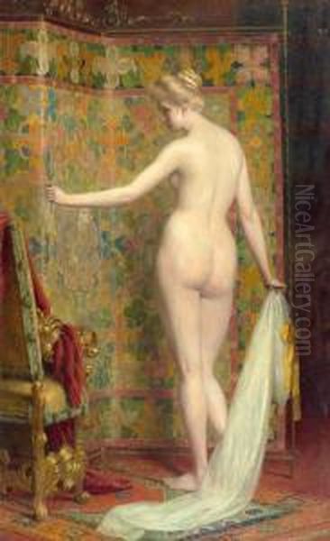 Standing Female Nude. Oil Painting by Georg Balthasar Probst