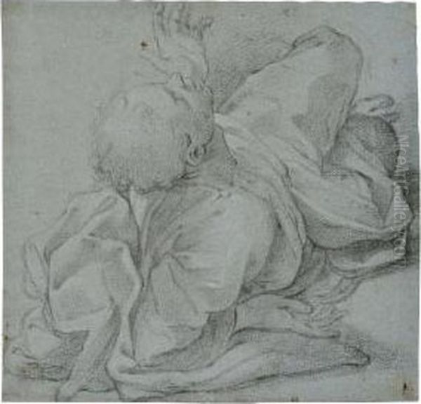 Study Of A Figure Lying On The Ground Oil Painting by Camillo Procaccini