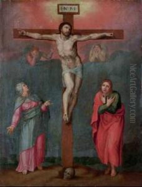 Crocefissione Con La Vergine E San Giovanni Evangelista Oil Painting by Camillo Procaccini