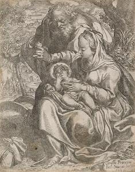 The Rest On The Flight Into Egypt Oil Painting by Camillo Procaccini