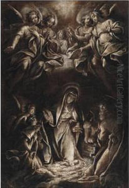 The Adoration Of The Infant Christ Oil Painting by Camillo Procaccini