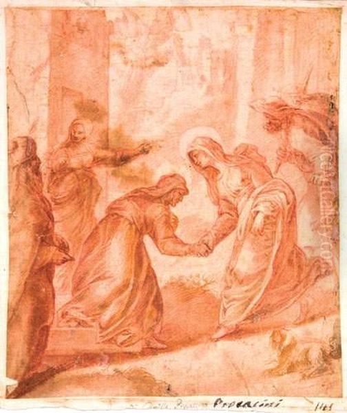 La Visitation. Oil Painting by Camillo Procaccini