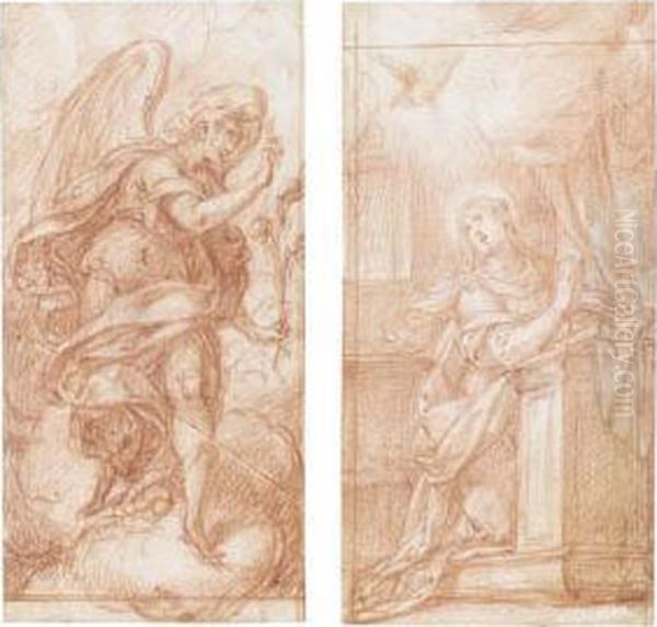 Two Studies Oil Painting by Camillo Procaccini