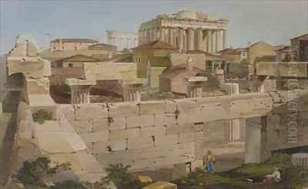 View of the Parthenon from the Propylaea Oil Painting by Edward Dodwell