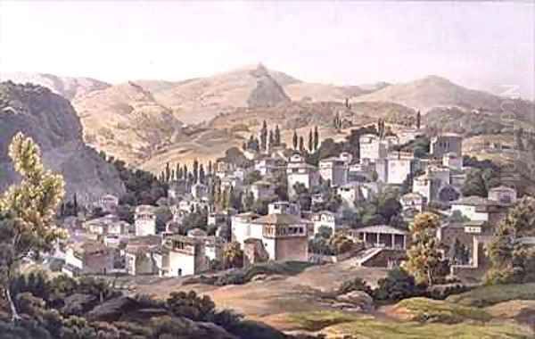 Village of Portaria Oil Painting by Edward Dodwell