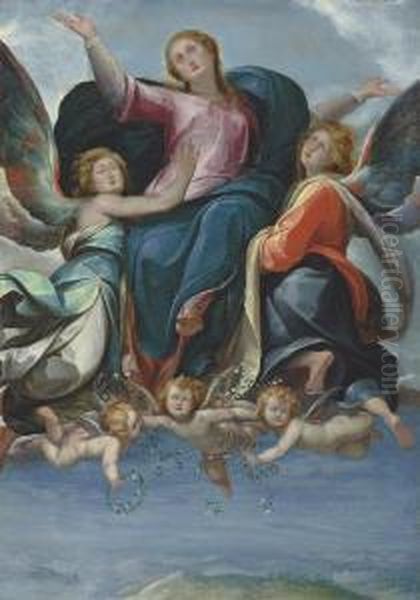 The Assumption Of The Virgin Oil Painting by Giulio Cesare Procaccini