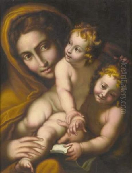 Vierge A L'enfant Avec Saint Jean-baptiste Oil Painting by Giulio Cesare Procaccini