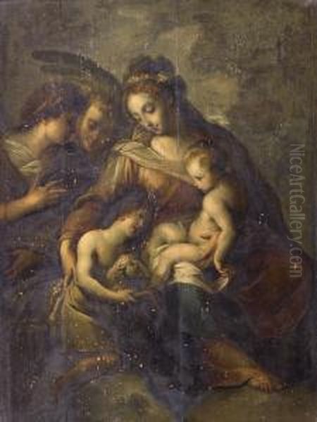 Vierge A L'enfant Avec Saint Jean-baptiste Et Des Anges Oil Painting by Giulio Cesare Procaccini