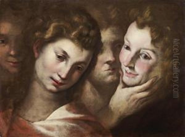 Tetes D'ange Oil Painting by Giulio Cesare Procaccini