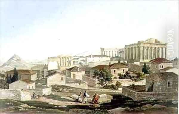 The West Front of the Parthenon Oil Painting by Edward Dodwell