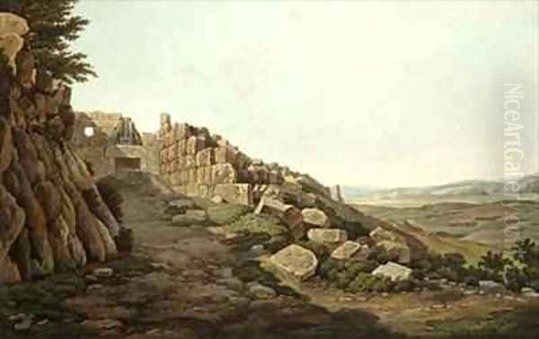 View of the Lion Gate of the Acropolis Oil Painting by Edward Dodwell