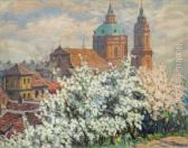 Prague In Spring Oil Painting by Jaro Prochazka