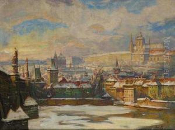 Prague Oil Painting by Jaro Prochazka