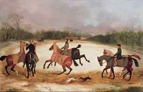 Grooms exercising racehorses Oil Painting by David of York Dalby