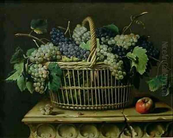 A Basket of Grapes Oil Painting by Pierre Dupuis