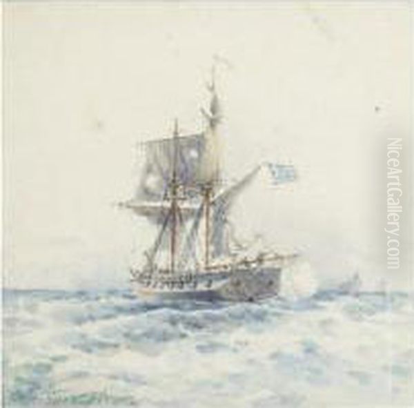 The Aris At Sea Oil Painting by Emilios Prosalentis