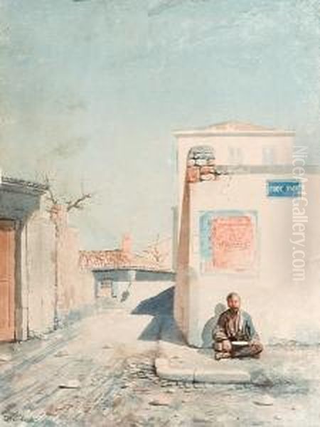 Hill Street, Athens Oil Painting by Emilios Prosalentis