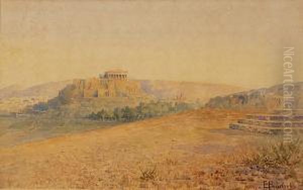 View Of The Acropolis Oil Painting by Emilios Prosalentis