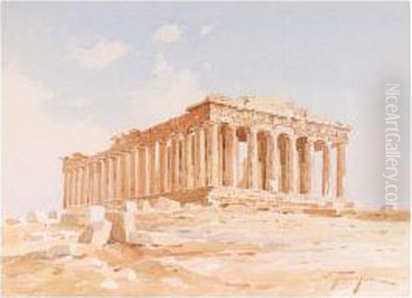 The Parthenon Oil Painting by Emilios Prosalentis