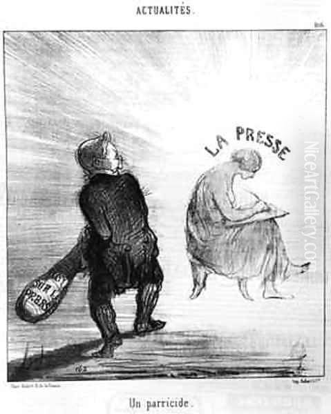 A Parricide Oil Painting by Honore Daumier