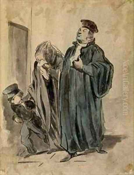 Judge Woman and Child Oil Painting by Honore Daumier