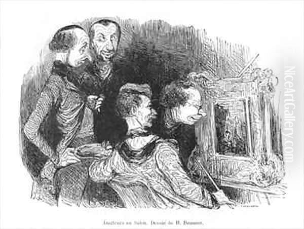 Amateurs at the Salon Oil Painting by Honore Daumier