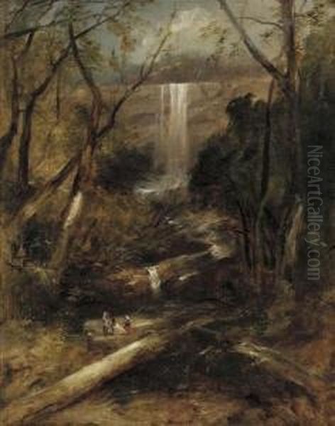 Willoughby Falls, New South Wales Oil Painting by John Skinner Prout