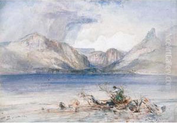 Mt Ida, Lake St Clair, V.d.l. Oil Painting by John Skinner Prout