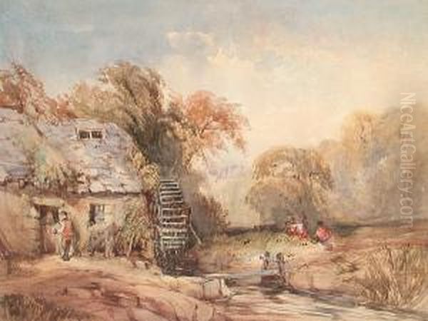 The Watermill Oil Painting by John Skinner Prout