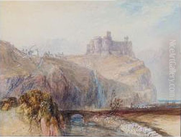 Harlech Castle Oil Painting by John Skinner Prout