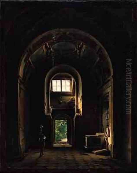 Interior of the Chapel of Saint Philippe in the Eglise des Feuillants in Paris Oil Painting by Louis Jacques Mande Daguerre