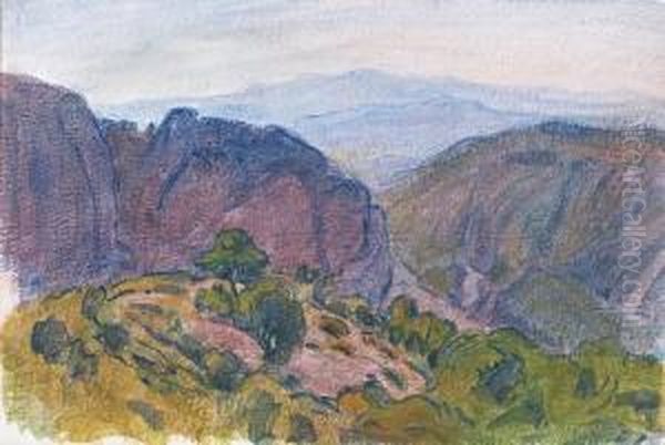 Vue D'une Vallee Oil Painting by Victor Prouve