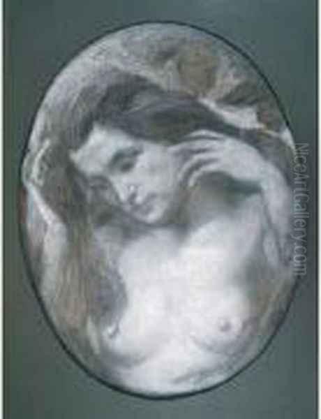 portrait De Femme Nue, Echevelee Oil Painting by Victor Prouve