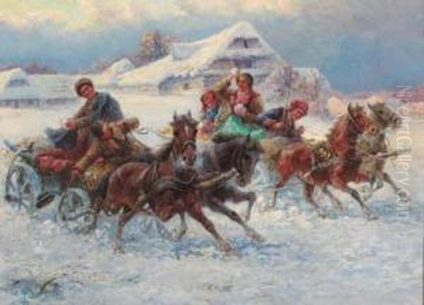 The Snowball Fight by Gustav Prucha