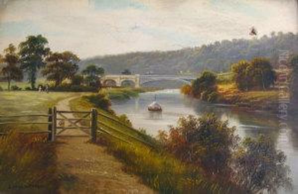 On The Severn Near Bewdley Oil Painting by George Willis Pryce